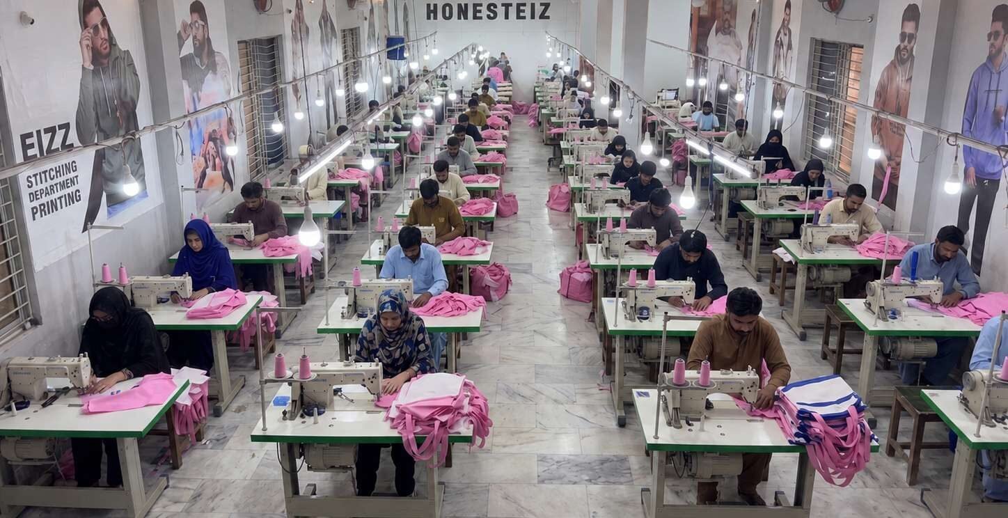 EIZ stitching department factory floor