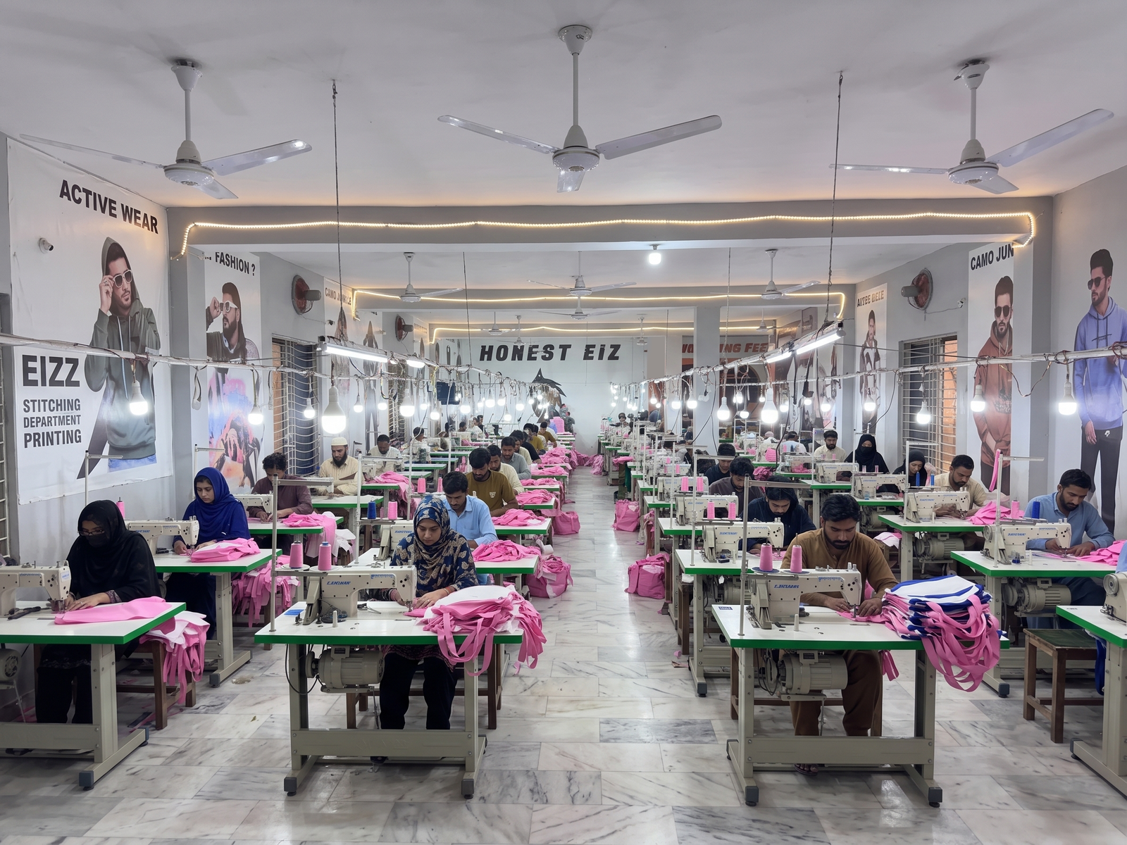 EIZ stitching department factory floor